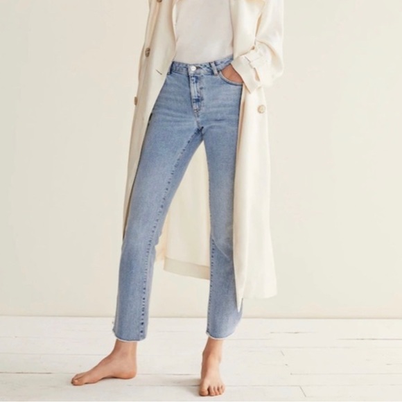 Mango Light Blue Straight Leg Jeans - Picture 3 of 14